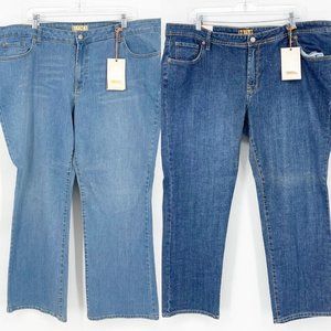 BITTEN Sarah Jessica Parker Premium Bootleg Jeans Lot 2 Women 22 Short NWT